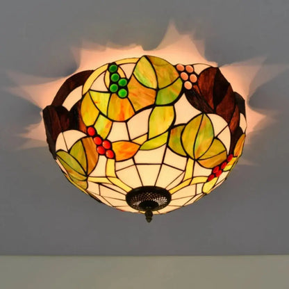 16inch Stained Glass Flower Lampshade Tiffany Style Ceiling Light Classical Tiffany Lamp