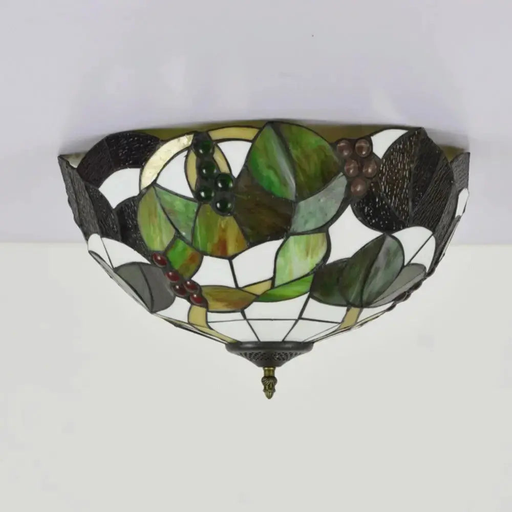16inch Stained Glass Flower Lampshade Tiffany Style Ceiling Light Classical Tiffany Lamp