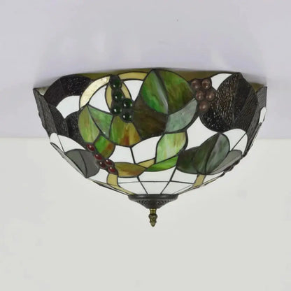 16inch Stained Glass Flower Lampshade Tiffany Style Ceiling Light Classical Tiffany Lamp