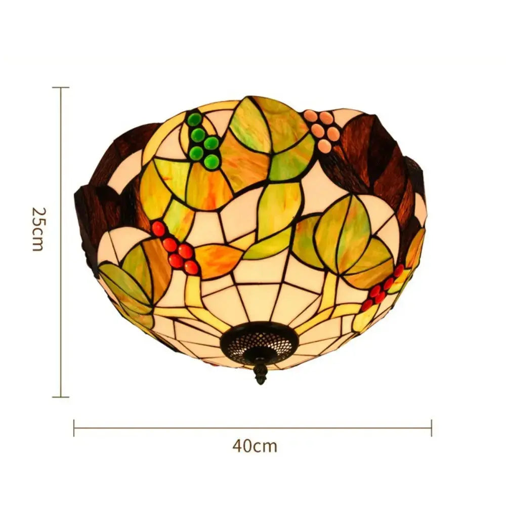 16inch Stained Glass Flower Lampshade Tiffany Style Ceiling Light Classical Tiffany Lamp