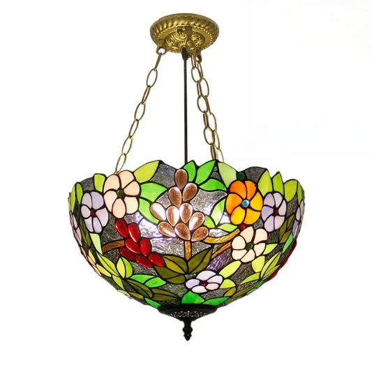16inch Pastoral Grapes Tiffany Style Hanging Light Vintage Anti-chandelier Classical Tiffany Lamp