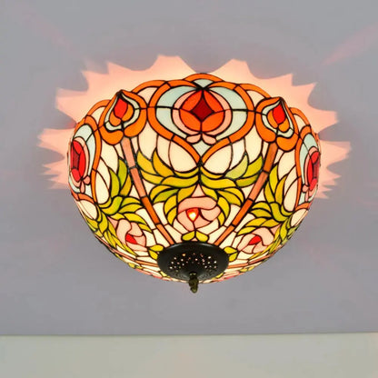 16inch Stained Glass Peach Lampshade Tiffany Ceiling Lamps Classical Tiffany Lamp