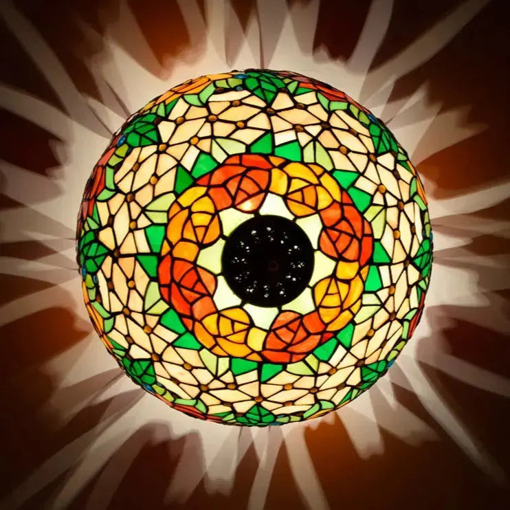 16inch Stained Glass Rose Flower Lampshade Tiffany Style Ceiling Light Classical Tiffany Lamp