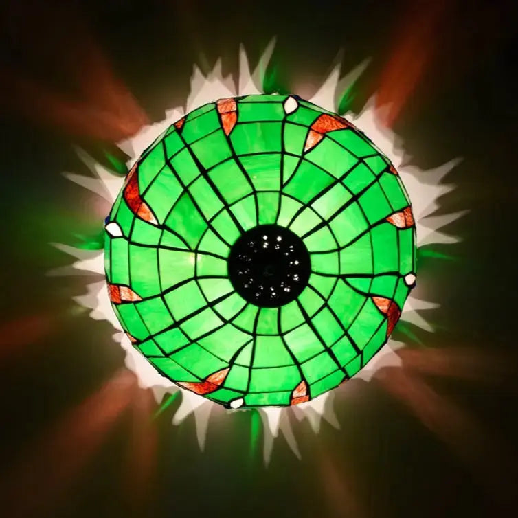 16inch Stained Glass Green Lampshade Tiffany Style Ceiling Light Classical Tiffany Lamp