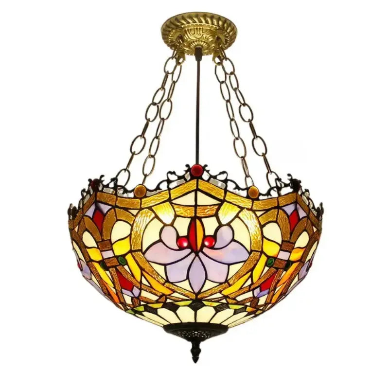 16inch Stained Glass Tail Baroque Tiffany Hanging Lamp Pendant Light Classical Tiffany Lamp