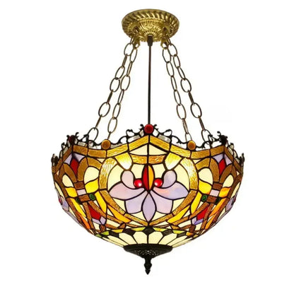 16inch Stained Glass Tail Baroque Tiffany Hanging Lamp Pendant Light Classical Tiffany Lamp