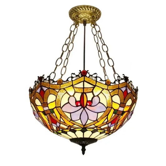 16inch Stained Glass Tail Baroque Tiffany Hanging Lamp Pendant Light Classical Tiffany Lamp