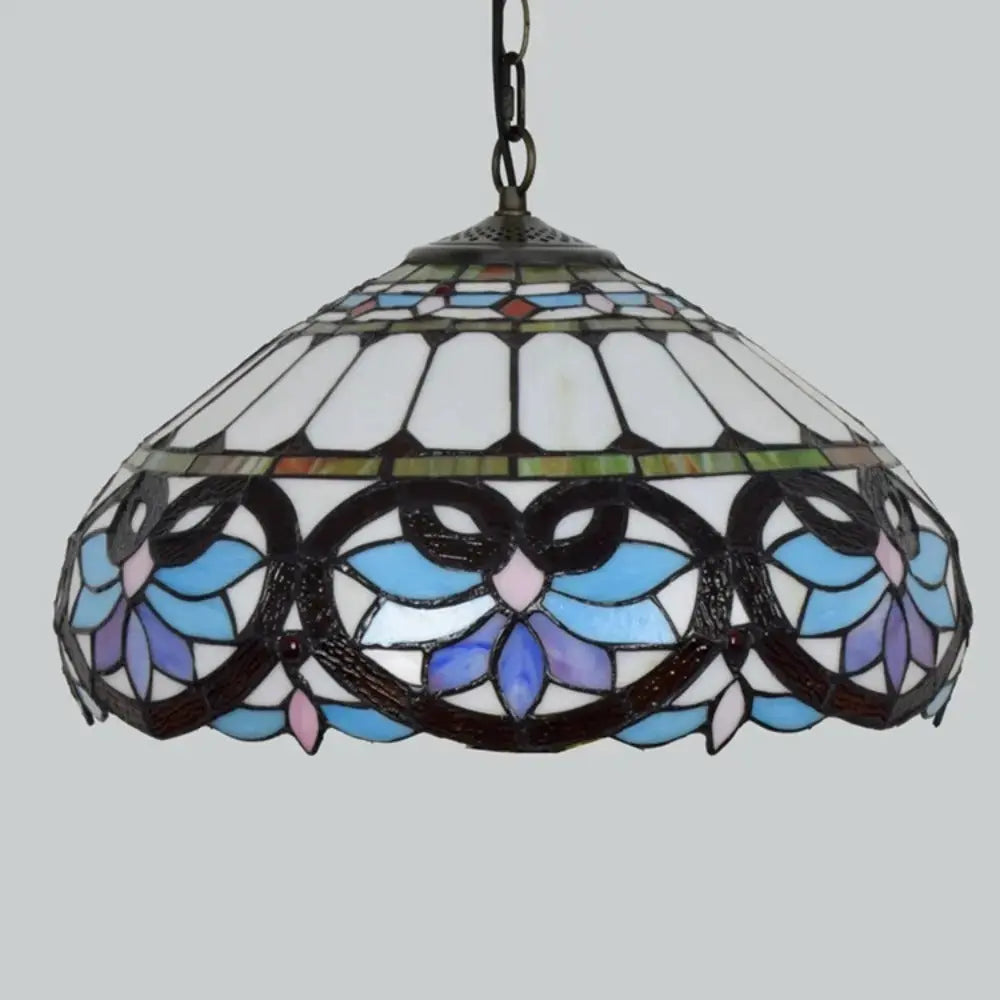 16inch Luxury Stained Glass Heart Lampshade Vintage Tiffany Style Pendant Light Classical Tiffany Lamp