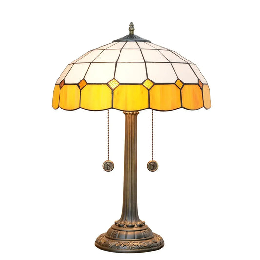 16inch Tiffany Desk Lamps Stained Glass Orange Plaid Bedside Light Classical Tiffany Lamp