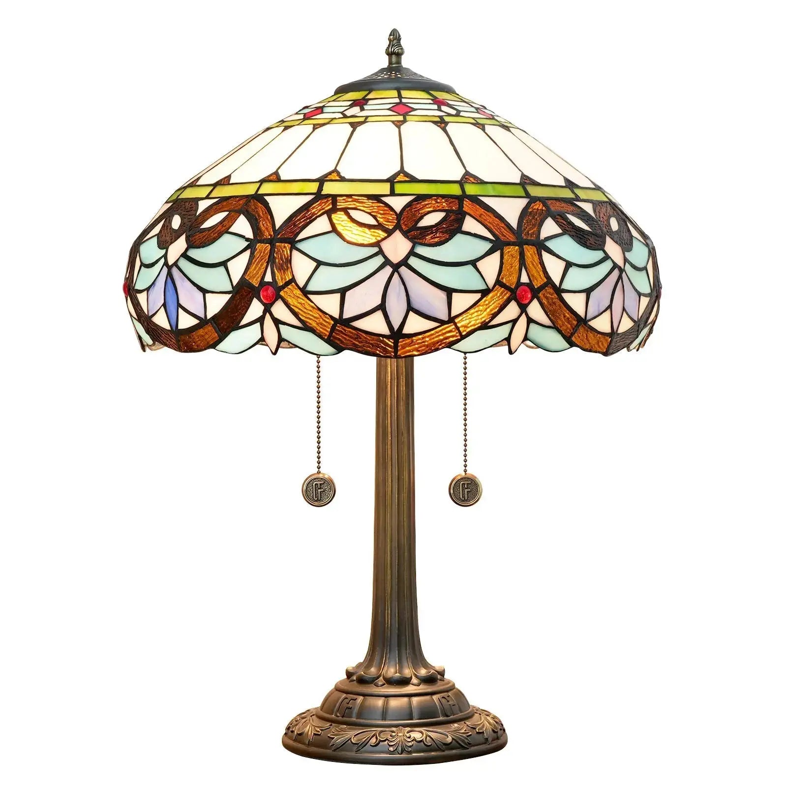 16inch Stained Glass Blue Heart Tiffany Desk Lamps Bedside Light Classical Tiffany Lamp