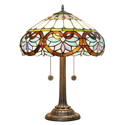 16inch Stained Glass Blue Heart Tiffany Desk Lamps Bedside Light Classical Tiffany Lamp