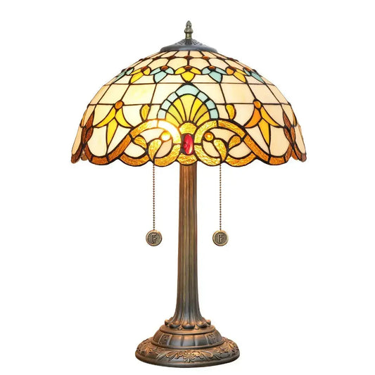 16inch Stained Glass Romantic Baroque Tiffany Desk Lamps Bedside Light Classical Tiffany Lamp