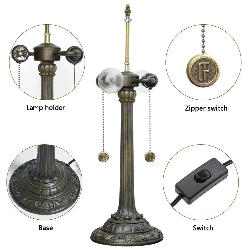 16inch Stained Glass Romantic Baroque Tiffany Desk Lamps Bedside Light Classical Tiffany Lamp