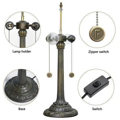 16inch Stained Glass Romantic Baroque Tiffany Desk Lamps Bedside Light Classical Tiffany Lamp