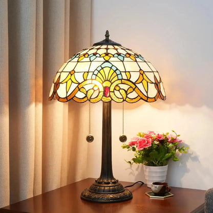 16inch Stained Glass Romantic Baroque Tiffany Desk Lamps Bedside Light Classical Tiffany Lamp