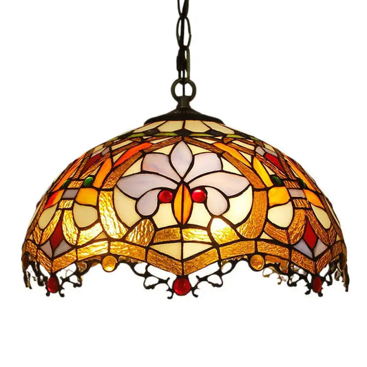 16inch Dragon Tail Red Star Baroque Tiffany Style Pendant Light Classical Tiffany Lamp