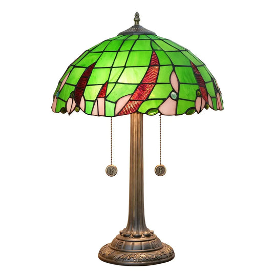 16inch Stained Glass Green Beads Bedside Light Tiffany Desk Lamps Classical Tiffany Lamp