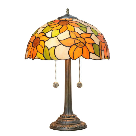 16inch Stained Glass Lampshade Sunflower Tiffany Lamp Vintage Bedside Light Classical Tiffany Lamp