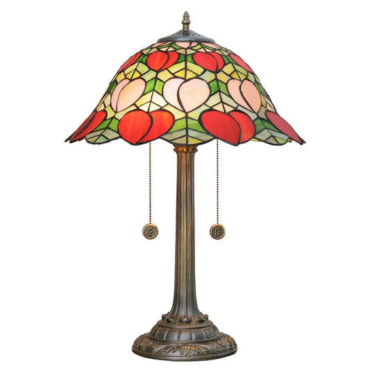 16inch Stained Glass Pink Peach Lampshade Tiffany Table Lamps Classical Tiffany Lamp