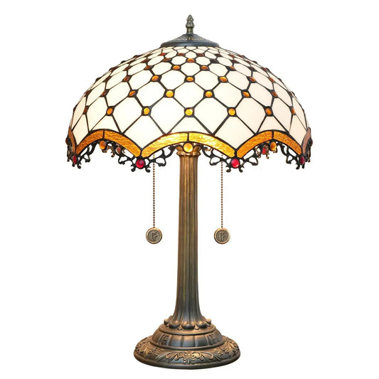 16inch Stained Glass Antique Crossed Beads Tiffany Table Lamps Classical Tiffany Lamp