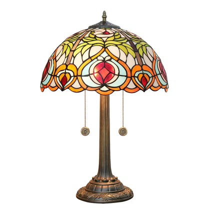 16inch Stained Glass Garden Peach Tiffany Desk Lamps Bedside Light Classical Tiffany Lamp