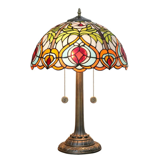 16inch Stained Glass Garden Peach Tiffany Desk Lamps Bedside Light Classical Tiffany Lamp