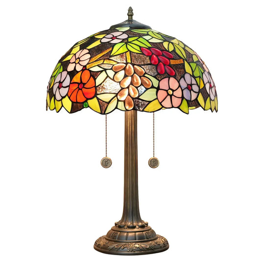 16inch Stained Glass Grape Flower Tiffany Table Lamps Bedside Light Classical Tiffany Lamp