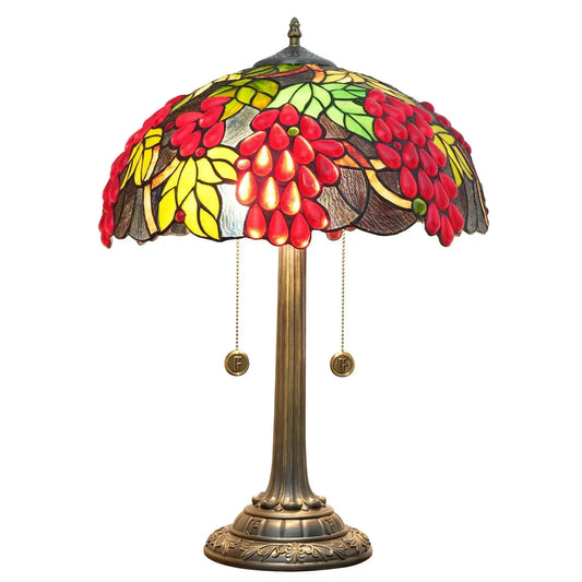16inch Tiffany Stained Glass Harvest Grapes Lampshade Bar Vintage Table Lamp Classical Tiffany Lamp