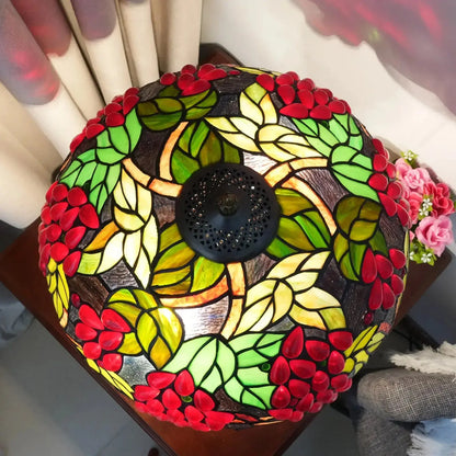 16inch Tiffany Stained Glass Harvest Grapes Lampshade Bar Vintage Table Lamp Classical Tiffany Lamp