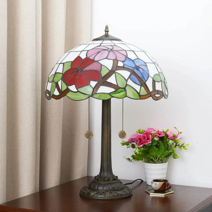16inch Tiffany Desk Lamps Stained Glass Morning Glory Bedside Light Classical Tiffany Lamp