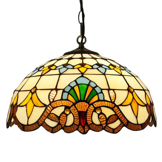 16inch Antique Stained Glass Baroque Tiffany Style Pendant Light Classical Tiffany Lamp