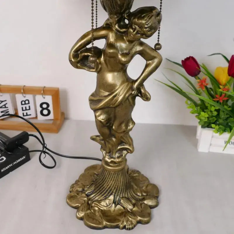 18inch 46cm Stained Glass Dragonfly Lotus Large Tiffany Style Table Lamps Classical Tiffany Lamp