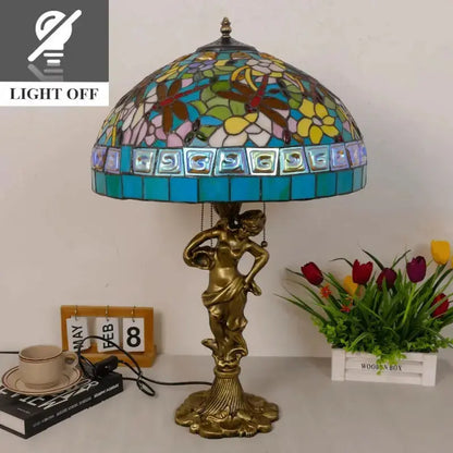 18inch Stained Glass Square Dragonfly Large Tiffany Style Table Lamps Classical Tiffany Lamp