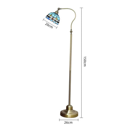20cm Vintage Lampshade Blue Stained Glass Floor Lamp Tiffany Standing Light Classical Tiffany Lamp