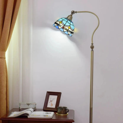 20cm Vintage Lampshade Blue Stained Glass Floor Lamp Tiffany Standing Light Classical Tiffany Lamp