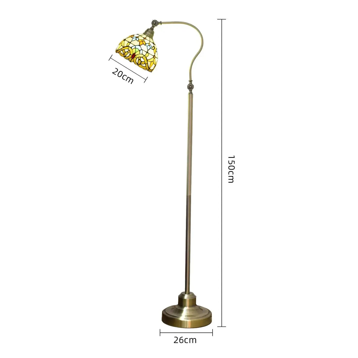 20cm Stained Glass Baroque Lampshade Vintage Floor Lamp with Tiffany Shade Classical Tiffany Lamp