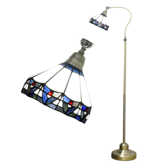 20cm Vintage Stained Glass Lampshade Standing Light White Tiffany Floor Lamp Classical Tiffany Lamp