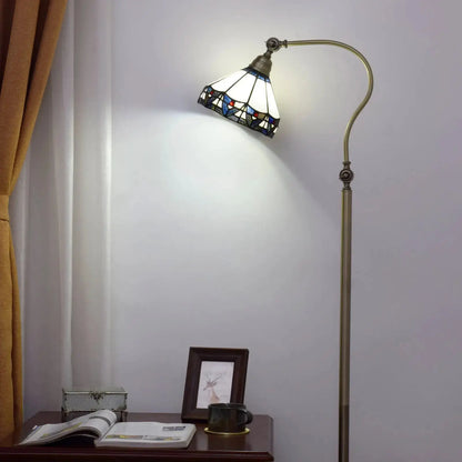 20cm Vintage Stained Glass Lampshade Standing Light White Tiffany Floor Lamp Classical Tiffany Lamp