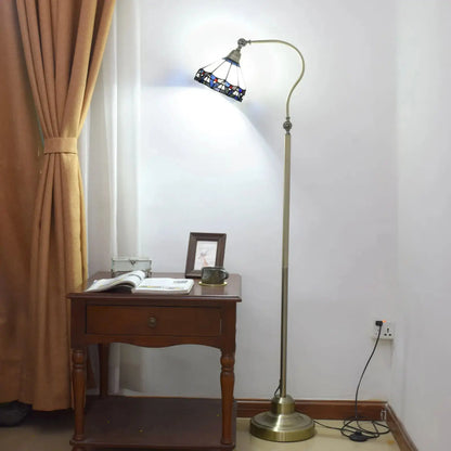 20cm Vintage Stained Glass Lampshade Standing Light White Tiffany Floor Lamp Classical Tiffany Lamp