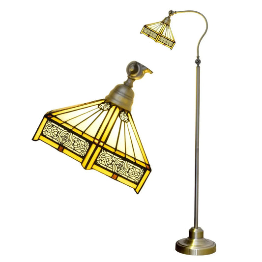20cm Vintage Stained Glass Floor Lamp Warm Color Lampshade Tiffany Standing Light Classical Tiffany Lamp