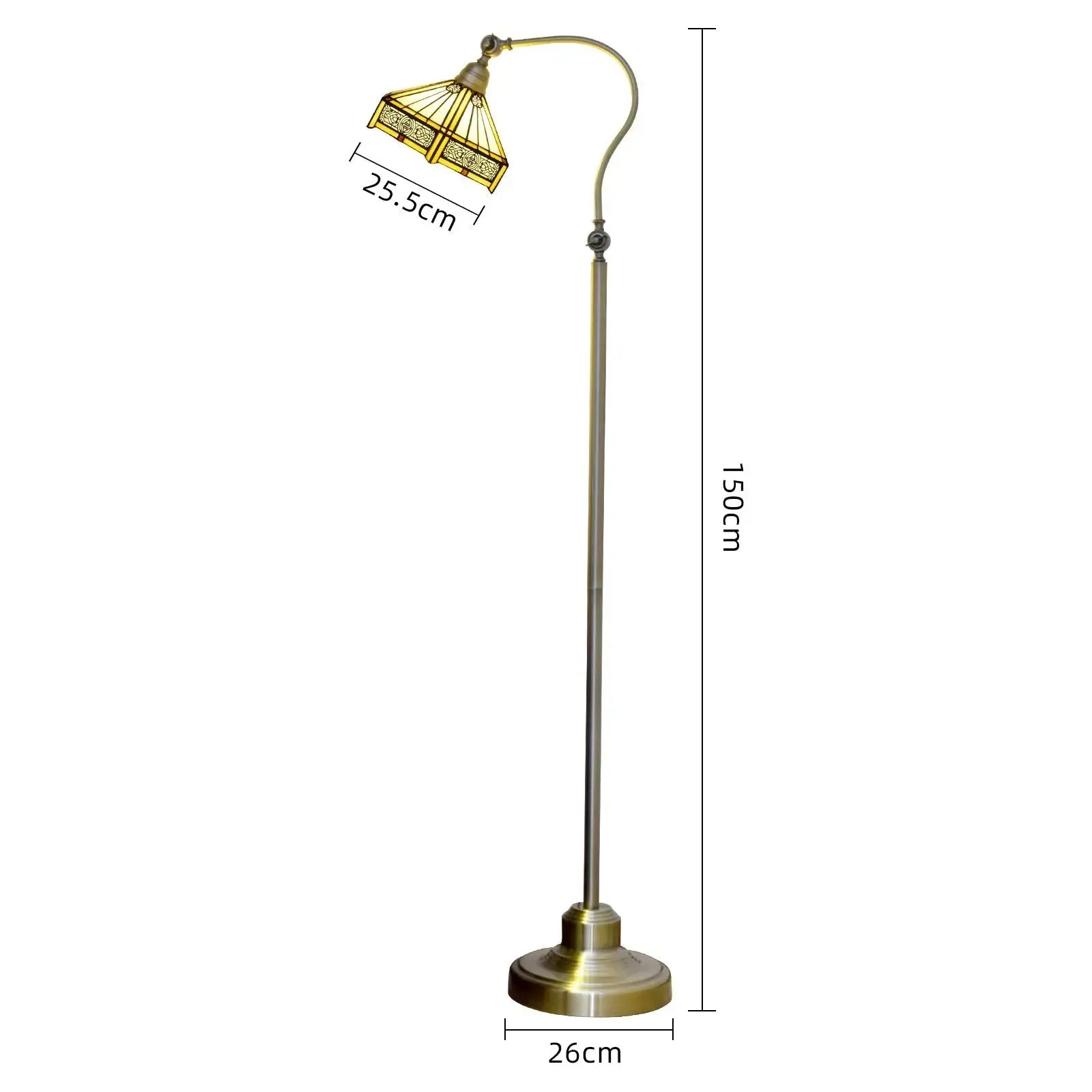 20cm Vintage Stained Glass Floor Lamp Warm Color Lampshade Tiffany Standing Light Classical Tiffany Lamp