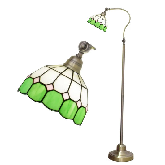 20cm Vintage Standard Light Stained Glass Lampshade Green Tiffany Floor Lamp Classical Tiffany Lamp