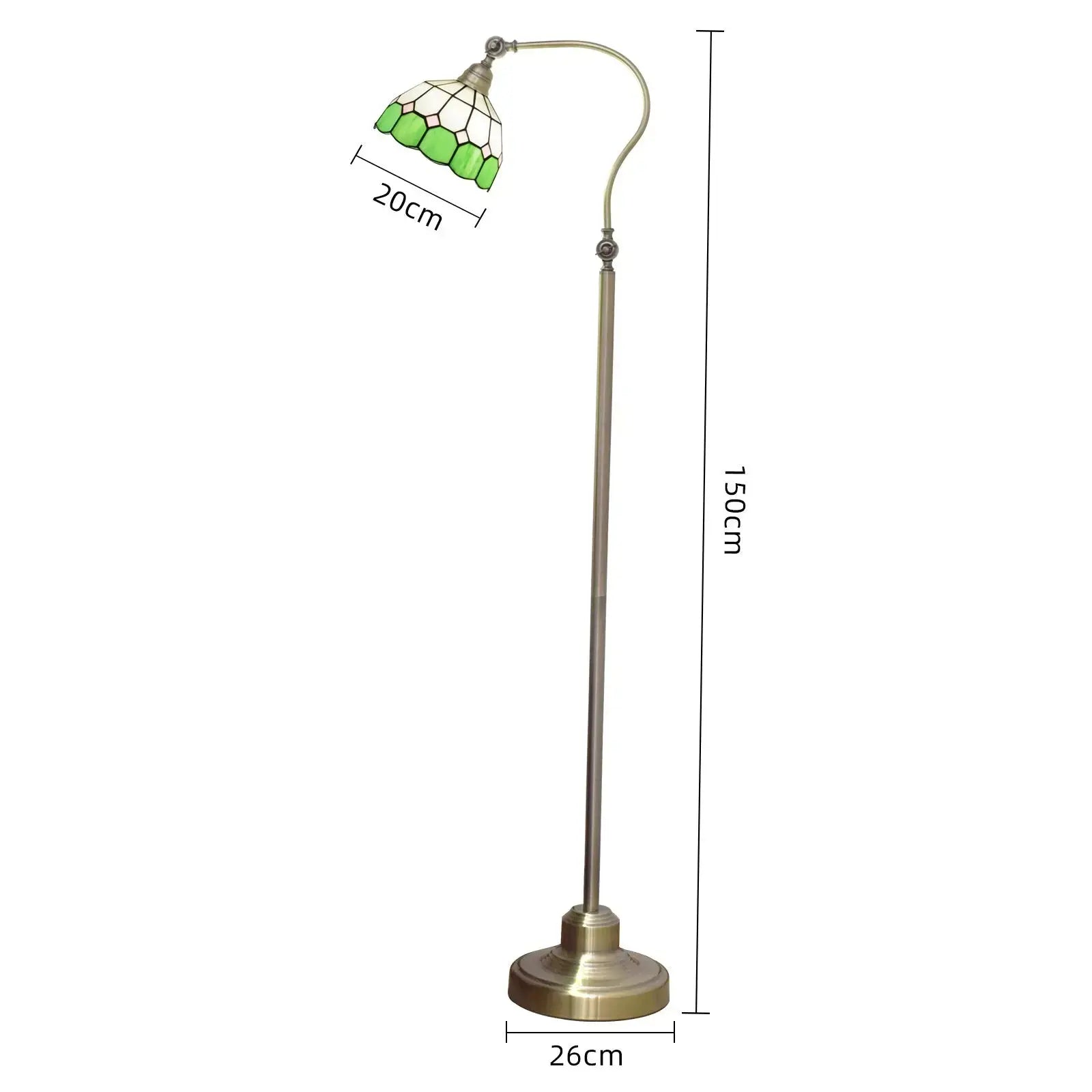 20cm Vintage Standard Light Stained Glass Lampshade Green Tiffany Floor Lamp Classical Tiffany Lamp
