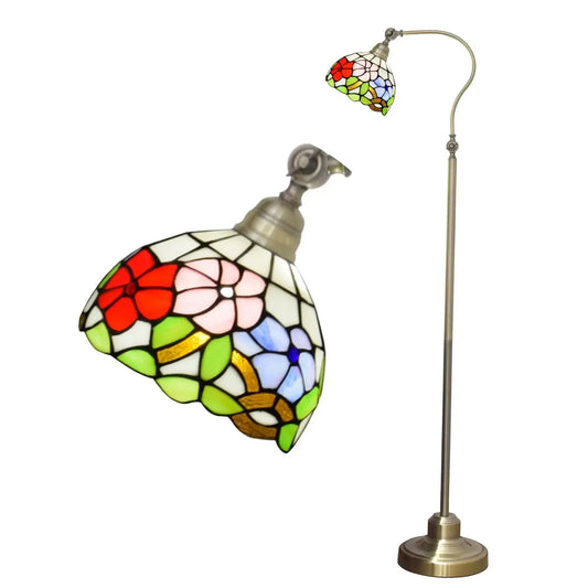 20cm Vintage Stained Glass Morning Glory Lampshade Tiffany Like Floor Lamps Classical Tiffany Lamp