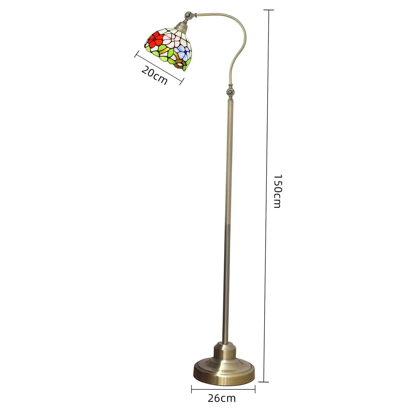 20cm Vintage Stained Glass Morning Glory Lampshade Tiffany Like Floor Lamps Classical Tiffany Lamp