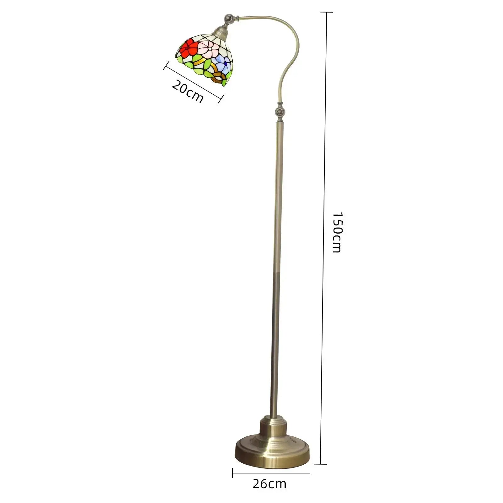 20cm Vintage Stained Glass Morning Glory Lampshade Tiffany Like Floor Lamps Classical Tiffany Lamp