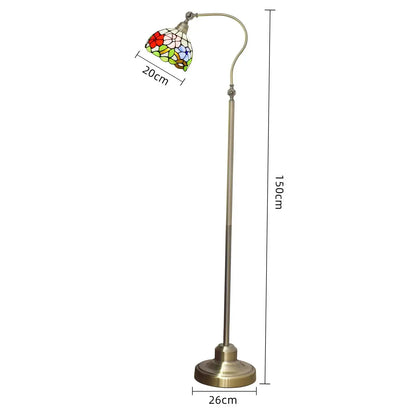 20cm Vintage Stained Glass Morning Glory Lampshade Tiffany Like Floor Lamps Classical Tiffany Lamp