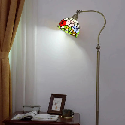 20cm Vintage Stained Glass Morning Glory Lampshade Tiffany Like Floor Lamps Classical Tiffany Lamp
