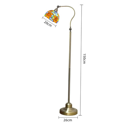 20cm Vintage Floor Tiffany Style Lamps Stained Glass Sunflower Lampshade Standing Light Classical Tiffany Lamp