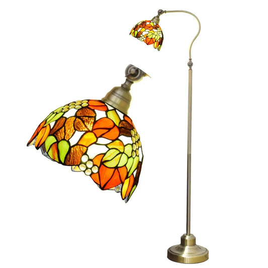 20cm Stained Glass Pastoral Grape Leaf Lampshade Vintage Tiffany Style Floor Lamps Classical Tiffany Lamp